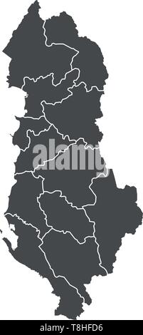 Vector map of Albania High detailed - Albania Map T8hfd6 