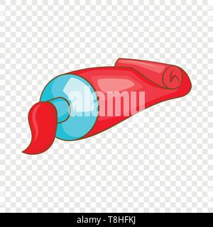 Red paint tube icon, cartoon style Stock Vector