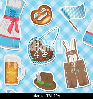 seamless oktoberfest pattern background Stock Vector