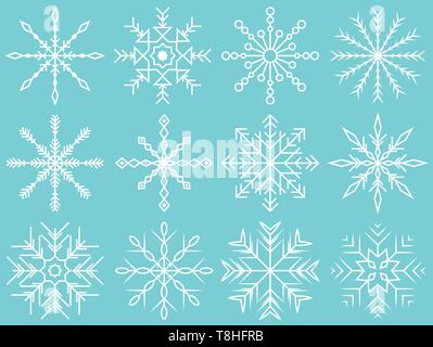 Snow flakes icon set Stock Vector Image & Art - Alamy