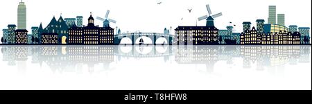 amsterdam skyline Stock Vector