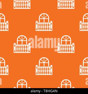Panoramic balcony pattern vector orange Stock Vector