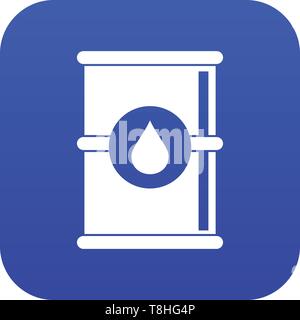 Barrel of oil icon digital blue Stock Vector