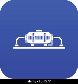 Oil production icon digital blue Stock Vector