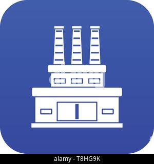 Large oil refinery icon digital blue Stock Vector