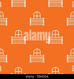 Apartment balcony pattern vector orange Stock Vector