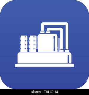 Equipment for production oil icon digital blue Stock Vector