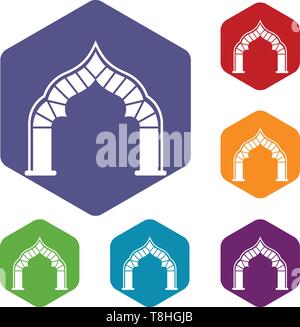 Arch icons vector hexahedron Stock Vector
