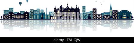 schwerin skyline (german city) Stock Vector