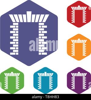 Block gate icons vector hexahedron Stock Vector