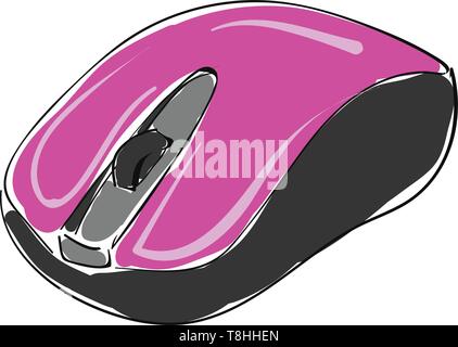 Continuous one line drawing wired computer mouse Vector Image