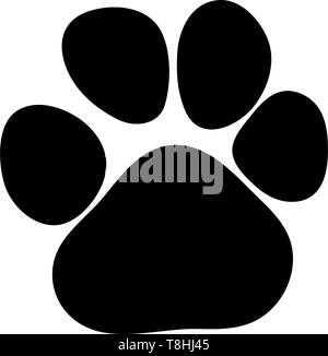 Leopard Footprint. Black Silhouette Design. Vector Illustration. Stock Vector