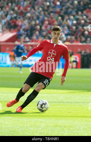 Leverkusen, Germany. 11th May, 2019. Soccer: Bundesliga, Bayer Leverkusen - FC Schalke 04, 33rd matchday in the BayArena. Leverkusen's Kai Havertz is playing the ball. Credit: Federico Gambarini/dpa - Use only after contractual agreement/dpa/Alamy Live News Stock Photo