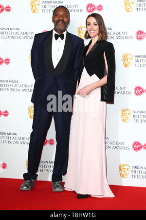 London, UK . Sir Lenny Henry and Suranne Jones at Virgin Media BAFTA Television Awards 2019 - Press Room at The Royal Festival Hall, London on May 12th 2019 . Ref: LMK73 -J4881-130519 Keith Mayhew/Landmark Media.  . Credit: LMK MEDIA/Alamy Live News Stock Photo