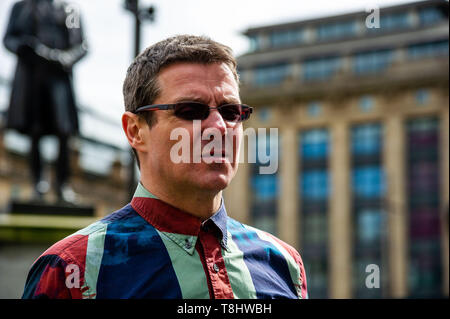 Glasgow, Glasgow City, UK. 4th May, 2019. A Force For Good leader Alistair McConnachie seen looking angry during is speech at the Force For Good counter-protest against the AUOB march.Thousands of Scottish independence supporters marched through Glasgow as part of the ''˜all under one banner' (AUOB) protest, as the coalition aims to run such event until Scotland is ''˜freeâ Credit: Stewart Kirby/SOPA Images/ZUMA Wire/Alamy Live News Stock Photo