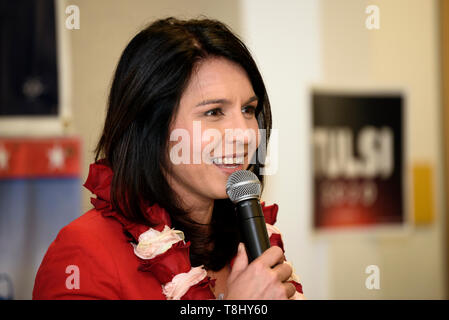 Tulsi Gabbard, a Democrat from Hawaii and 2020 presidential candidate seen speaking during the campaign in Malibu. Stock Photo