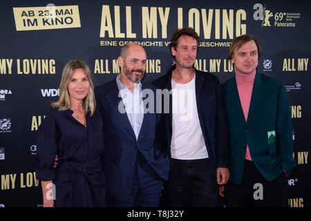 Eat, Deutschland. 13th May, 2019. from left: Nele MUELLER-STOEFEN, Mueller-Stv? fen, actress, Edward BERGER, director, Hans LOEW, Lv? w, actor, Lars EIDINGER, actor, on the red carpet, Red Carpet Show, film premiere ALL MY LOVING in the Lichtburg in Essen, 09.05.2019. ¬ | usage worldwide Credit: dpa/Alamy Live News Stock Photo