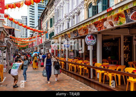 A Colourful Street In Chinatown, Singapore, South East Asia Stock Photo