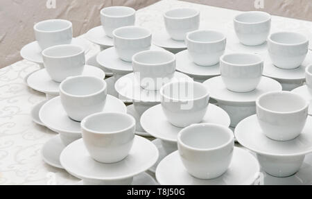 Close-up of coffee cups Stock Photo