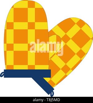 A kitchen gloves which is very colourful and cute , vector, color drawing or illustration. Stock Vector