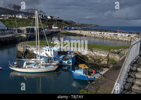 United Kingdom, Northern Ireland, Ulster, county Antrim, Carnlough harbour Stock Photo