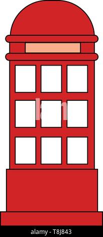 A telephone call box or small room with a public telephone designed to help communicate with people from near or distant places all over the world, ve Stock Vector