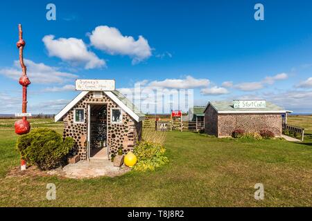 Canada, Prince Edward Island, Point Prim, bottle house display Stock Photo