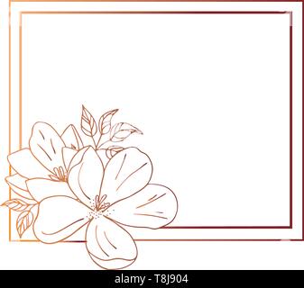 flowers frame, flowers drawing and sketch with line-art on white backgrounds. Silhouette Stock Vector