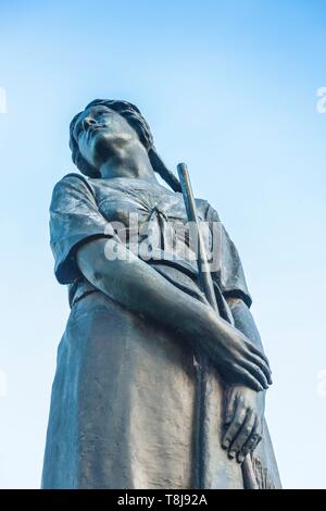 Canada, Nova Scotia, Annapolis Valley, Grand Pre, Grand Pre National Historic Site, site of the deportation of Canada's early French-Acadians by the English, statue of Evangeline Stock Photo