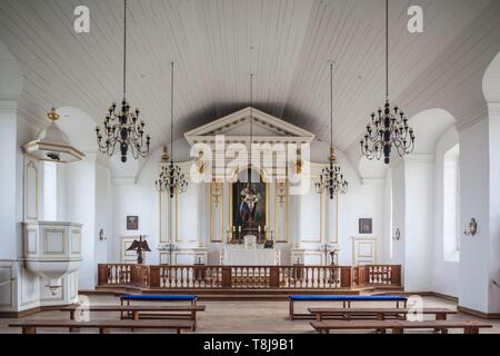 Canada, Nova Scotia, Louisbourg, Fortress of Louisbourg National Historic Park, military chapel interior Stock Photo