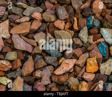 pattern of small gravel rocks, garden decorations for walking paths, rock pattern background Stock Photo