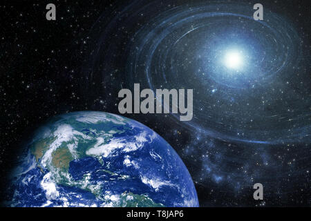 Starfield galaxy spiral- Elements of this Image Furnished by NASA Stock Photo