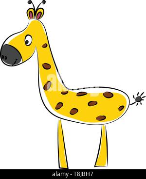 A colour drawing of a giraffe cartoon., vector, color drawing or  illustration Stock Vector Image & Art - Alamy