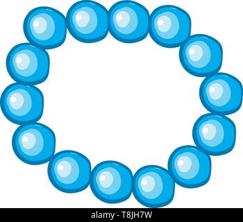 A blue beaded bracelet, vector, color drawing or illustration. Stock Vector