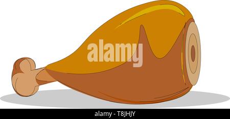 Fried Chicken Drumstick Vector Illustration Isolated On white ...