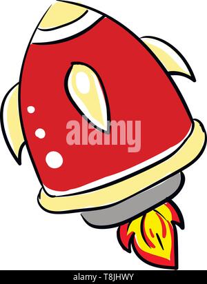 Cartoon rocket ship launch with flames Stock Vector Image & Art - Alamy