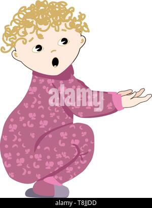 Cute cartoon character in pajamas illustration Stock Vector Image & Art -  Alamy