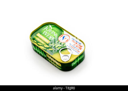 Tin of John West brand sardines Stock Photo