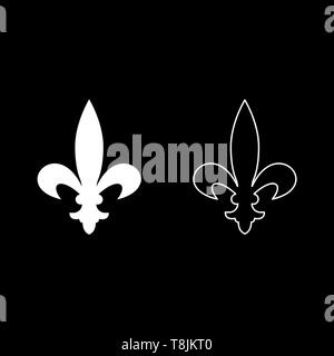 Fleur de lis set small Royalty Free Vector Image