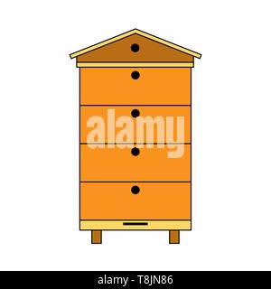 Modern multi beehive icon. Color bee hive vector icon for web design isolated on white Stock Vector