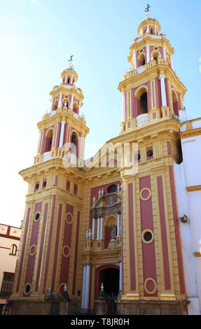 San Ildefonso church was constructed in the 18th century and is one of the few churches of Seville built in the neoclassical style. Spain. Stock Photo