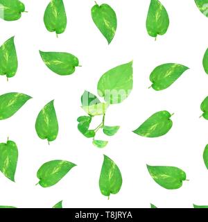 Vector seamless pattern. Green leaf texture pattern Stock Vector