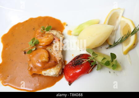 sea bass steak Stock Photo