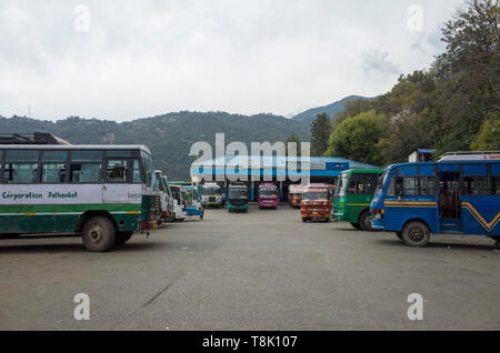 Dharmsala, Himachal Pradesh / India - 03 23 2019, Bus station in Dharamsala. Stock Photo
