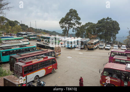 Dharmsala, Himachal Pradesh / India - 03 23 2019, Bus station in Dharamsala. Stock Photo