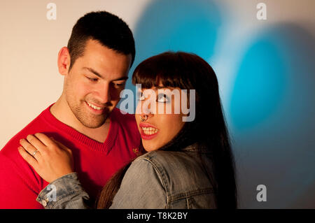 Young couple making funny faces. Stock Photo