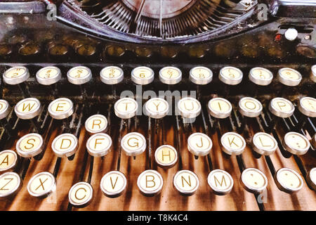 Keyboard of an old typewriter Stock Photo