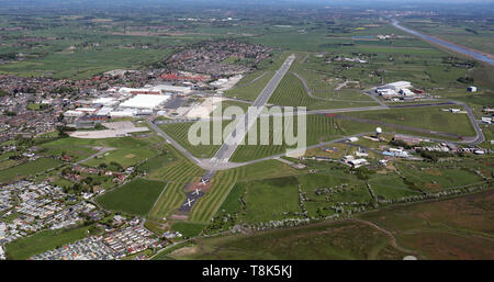 aerial view of British Aerospace factory at Hawarden Airfield near ...