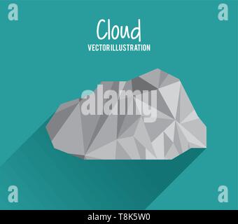 Low Poly cloud design Stock Vector