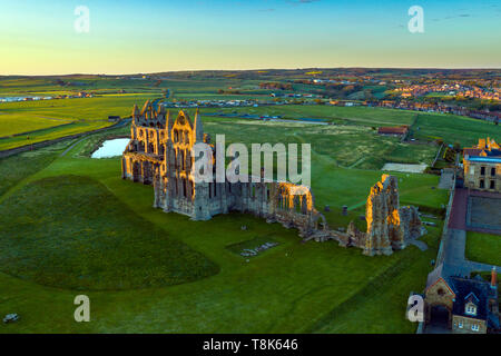 Whitby Abbey at May Dawn, North Yorkshire, England, UK Stock Photo